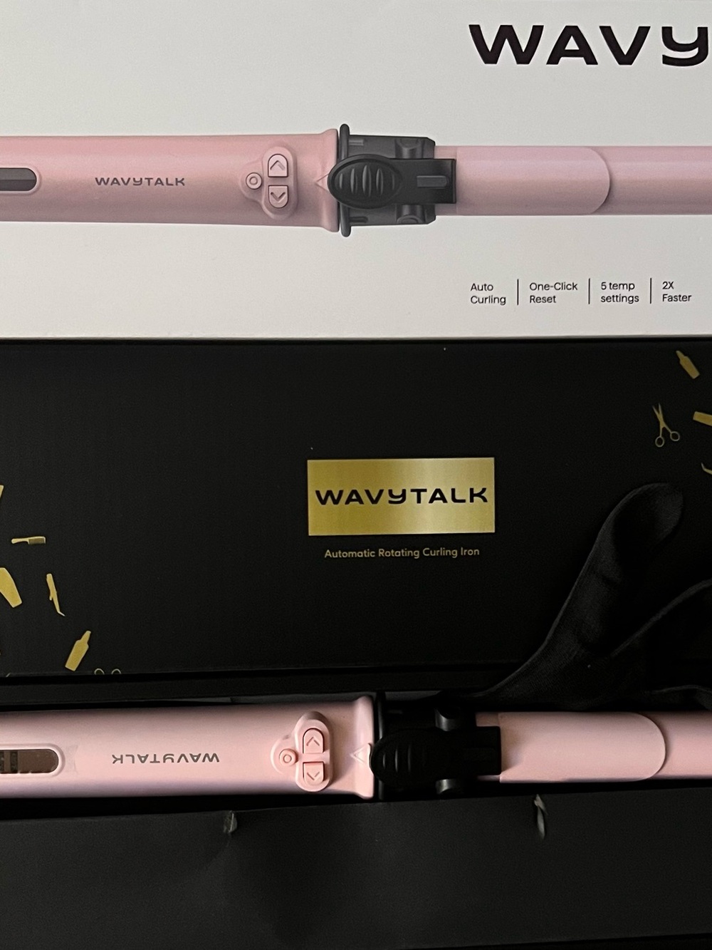 WAVYTALK Pink Automatic Rotating Curling Wand